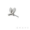 316L SURGICAL STEEL THREADLESS PUSH IN BUNNY RABBIT EAR CZ TOP PART